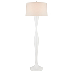 Торшер белый с тканевым абажуром на деревянном основании Graceful Silhouette варинант исполнения - 3 | Loft Concept в Санкт-петербурге