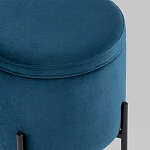 Синий пуф на черных ножках SANJAY варинант исполнения - 4 | Loft Concept в Санкт-петербурге