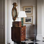 Настольная лампа на основании из зеленого мрамора с белым абажуром Noelia Green варинант исполнения - 5 | Loft Concept в Санкт-петербурге