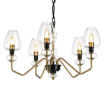  Люстра с 5-ю стеклянными плафонами в форме бокалов и угловыми кронштейнами Elstead Lighting варинант исполнения - 1 | Loft Concept в Санкт-петербурге