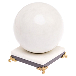 Шар декоративный на подставке из натурального камня Мрамор Белый Natural Stone Spheres 11 см варинант исполнения - 1 | Loft Concept в Санкт-петербурге