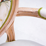 Стул с подлокотниками золотистый из бука с изображением птиц и цветов Blooming Birds варинант исполнения - 3 | Loft Concept в Санкт-петербурге