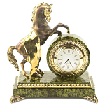 Часы настольные бронзовые с декором в виде коня Horse Stone Clock варинант исполнения - 3 | Loft Concept в Санкт-петербурге