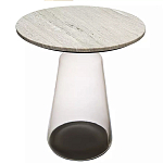 Кофейный столик с прозрачным основанием и столешницей с мраморным узором Transparent Base варинант исполнения - 1 | Loft Concept в Санкт-петербурге