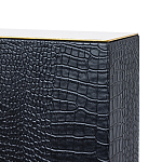 Настольная лампа с черным основанием из текстурированной кожи и белым абажуром Noir Allure  варинант исполнения - 3 | Loft Concept в Санкт-петербурге