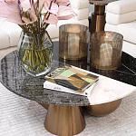 Дизайнерский журнальный стол с круглой столешницей на 3-х геометрических ножках Lehumod варинант исполнения - 2 | Loft Concept в Санкт-петербурге