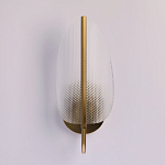 Бра с изогнутым рельефным плафоном Textured Glass варинант исполнения - 3 | Loft Concept в Санкт-петербурге