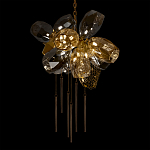 Люстра подвесная со стеклянными плафонами из дымчатого и золотистого с шестью вертикальными подвесками Gilded Mirage  варинант исполнения - 4 | Loft Concept в Санкт-петербурге