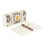 Настольный письменный набор из мрамора и креноида с гербом России Marble Accessory варинант исполнения - 2 | Loft Concept в Санкт-петербурге