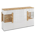 Комод с белым глянцевым фасадом с 2-мя дверцами и ящиками Grace of Furniture  варинант исполнения - 1 | Loft Concept в Санкт-петербурге