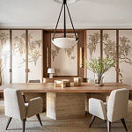 Обои с вышивкой ручной работы Deco Wisteria ﻿Midas colourway on Liso Pearl wool sateen варинант исполнения - 1 | Loft Concept в Санкт-петербурге