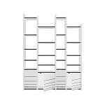 Стеллаж прямой ассиметричный с полками и 4-мя дверцами ARYA BOOKCASE WHITE варинант исполнения - 1 | Loft Concept в Санкт-петербурге