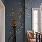 Обои ручная роспись Nara Original colourway on Summer Sky slub silk варинант исполнения - 1 | Loft Concept в Санкт-петербурге