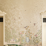 Обои ручная роспись Temple Newsam White Gold gilded silk варинант исполнения - 3 | Loft Concept в Санкт-петербурге