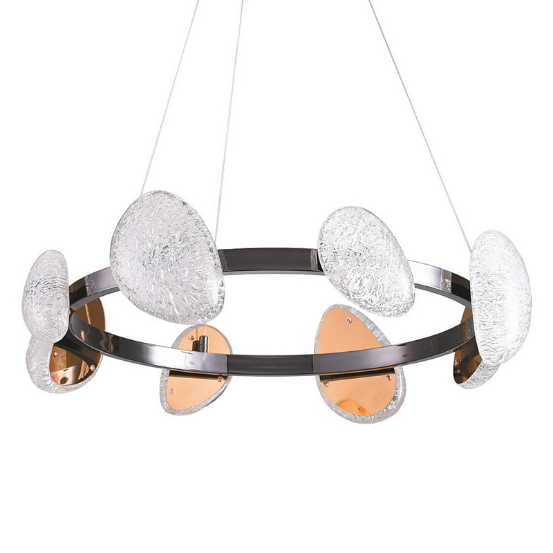 Люстра подвесная круглая с овальными плафонами Iona chandelier Черный Прозрачный Люстра подвесная круглая с овальными плафонами Iona chandelier Черный Прозрачный в Санкт-петербурге | Loft Concept