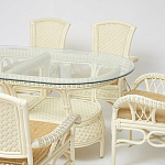 Комплект обеденный из ротанга Eloise grand white варинант исполнения - 2 | Loft Concept в Санкт-петербурге