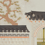 Обои ручная роспись The Art of Learning and Steps for the Flowers by Teo Yang Original colourway on Icefield India tea paper варинант исполнения - 2 | Loft Concept в Санкт-петербурге