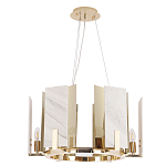 Люстра подвесная круглая с мраморными прямоугольными вставками и золотым основанием Диаметр 55 см Marble square Chandelier варинант исполнения - 2 | Loft Concept в Санкт-петербурге