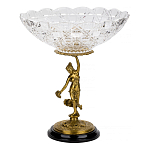Чаша стеклянная прозрачная на бронзовой подставке с фигуркой девушки Eden Garden варинант исполнения - 1 | Loft Concept в Санкт-петербурге