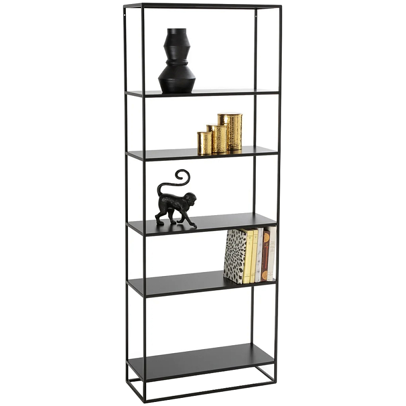 Металлический стеллаж Menzie Black Wide Metal Rack Черный в Санкт-петербурге | Loft Concept 