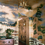 Обои ручная роспись Bamboo River Blossom Original colourway on Deep Rich Gold gilded paper with pearlescent antiquing варинант исполнения - 1 | Loft Concept в Санкт-петербурге