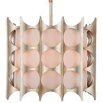 Люстра овальной формы с фактурным серебряным каркасом и тканевым абажуром Silver Honeycomb варинант исполнения - 2 | Loft Concept в Санкт-петербурге