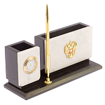 Настольный письменный набор из мрамора с часами и ручкой Marble Accessory варинант исполнения - 2 | Loft Concept в Санкт-петербурге