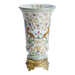 Ваза из фарфора на бронзовом основании Turquoise Blooming Garden варинант исполнения - 2 | Loft Concept в Санкт-петербурге