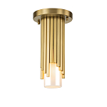 Потолочный светильник латунного цвета с цилиндрическим белым матовым плафоном Elstead Lighting варинант исполнения - 1 | Loft Concept в Санкт-петербурге