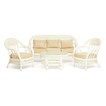 Комплект уличной мебели из ротанга Clara белый варинант исполнения - 1 | Loft Concept в Санкт-петербурге