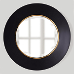 Чёрное настенное зеркало с золотым кантом Porunalia варинант исполнения - 2 | Loft Concept в Санкт-петербурге