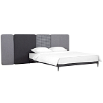 Кровать с большим мягким изголовьем Unity Dark Grey Bed варинант исполнения - 8 | Loft Concept в Санкт-петербурге