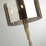 Торшер с круглым плафоном на высокой бронзовой ножке с вертикальным декором из металлических трубок Sohne варинант исполнения - 4 | Loft Concept в Санкт-петербурге