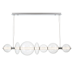 Подвесной светильник линейный с прозрачными стеклянными шарами разного диаметра Eurofase варинант исполнения - 3 | Loft Concept в Санкт-петербурге
