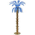 Торшер Glass Decorated Palm Floor Lamp Blue Листья Пальмы  варинант исполнения - 6 | Loft Concept в Санкт-петербурге