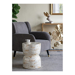 Приставной столик с мозаичным рисунком из раковин устриц Bone Inlay варинант исполнения - 8 | Loft Concept в Санкт-петербурге