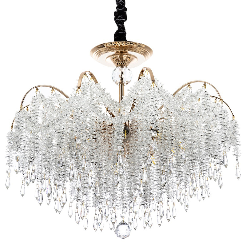 Люстра с хрустальными подвесками Crystal Classic Fairytree Chandelier 12 Золотой Прозрачное Стекло в Санкт-петербурге | Loft Concept 