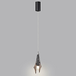 Подвесной светильник с черной металлической основой и рельефным плафоном Glass Pod варинант исполнения - 5 | Loft Concept в Санкт-петербурге