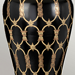 Настольная лампа с керамическим основанием с золотистым решетчатым узором и белым плиссированным абажуром Elstead Lighting варинант исполнения - 10 | Loft Concept в Санкт-петербурге