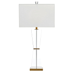 Настольная лампа с прозрачным корпусом и прямоугольным тканевым абажуром Charm and Luxury варинант исполнения - 4 | Loft Concept в Санкт-петербурге