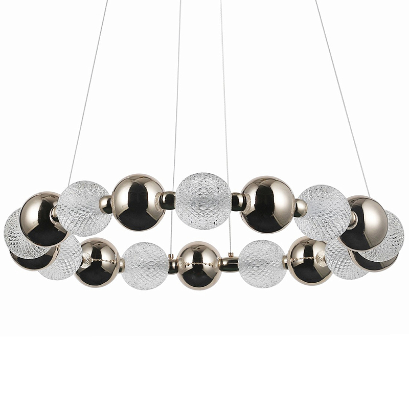 Светодиодная кольцевая люстра Crystal Globule Chrome Chandelier Gold Глянцевое золото Прозрачный в Санкт-петербурге | Loft Concept 