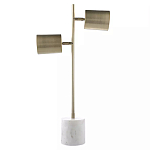 Настольная лампа золотистая на белом мраморном основании Streams of Light варинант исполнения - 2 | Loft Concept в Санкт-петербурге