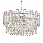 Круглая люстра с хрустальными подвесками на серебряном каркасе Gorgeous Crystal Light варинант исполнения - 3 | Loft Concept в Санкт-петербурге