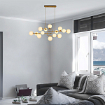 Люстра подвесная с белыми лампами в форме шара Flute варинант исполнения - 1 | Loft Concept в Санкт-петербурге