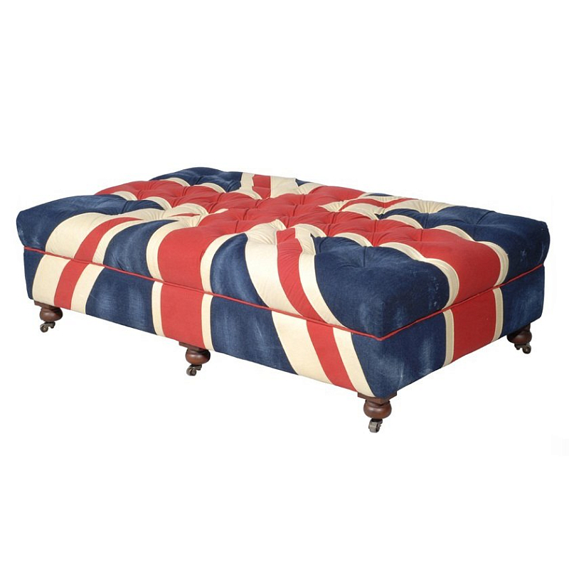 Пуф Poof Union Jack velvet Красный Белый Синий в Санкт-петербурге | Loft Concept 