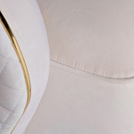 Кресло велюровое оттенка слоновой кости с простроченной спинкой Perfect Comfort варинант исполнения - 3 | Loft Concept в Санкт-петербурге