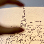 Настольная лампа с принтом на белом тканевом абажуре Roof Garden Lamp варинант исполнения - 3 | Loft Concept в Санкт-петербурге