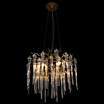 Люстра подвесная круглая в виде ветвей деревьев бронзового цвета с прозрачными подвесками-каплями Droplet Chandelier варинант исполнения - 2 | Loft Concept в Санкт-петербурге