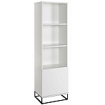 Стеллаж книжный белый с 3-мя открытыми полками и дверкой Strict Lines варинант исполнения - 1 | Loft Concept в Санкт-петербурге