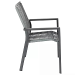 Стул темно-серый с высокой плетеной спинкой и сиденьем Braided Strength варинант исполнения - 2 | Loft Concept в Санкт-петербурге